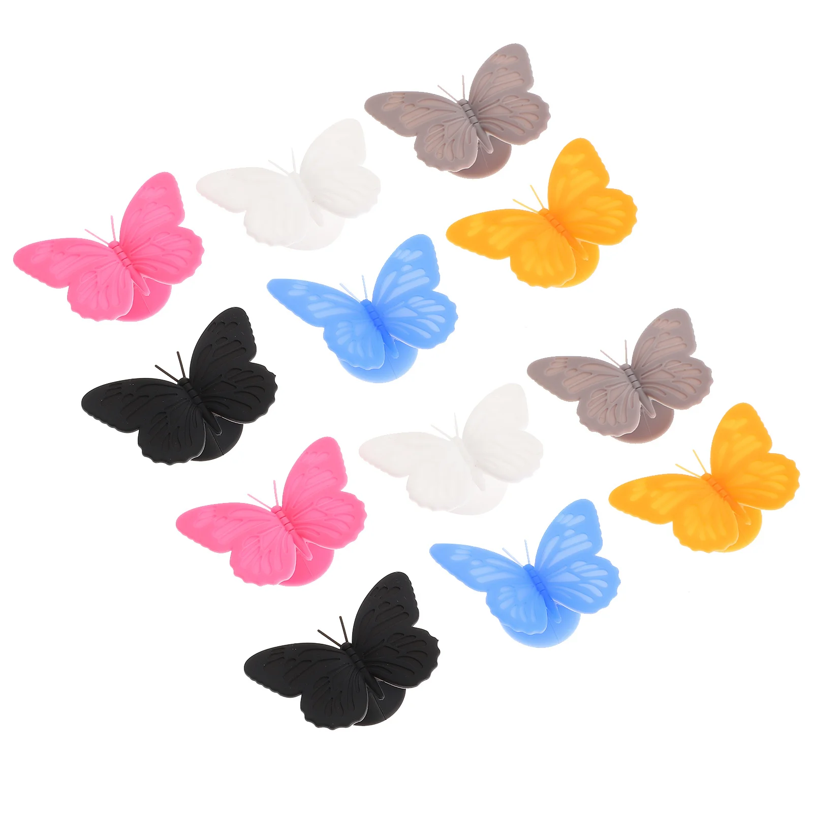 12 قطعة من علامات كأس النبيذ المصنوعة من السيليكون الفاخر، ديكورات زجاجية إبداعية لمختلف الأطراف، علامات كأس النبيذ، أدوات تحديد الزجاج #3