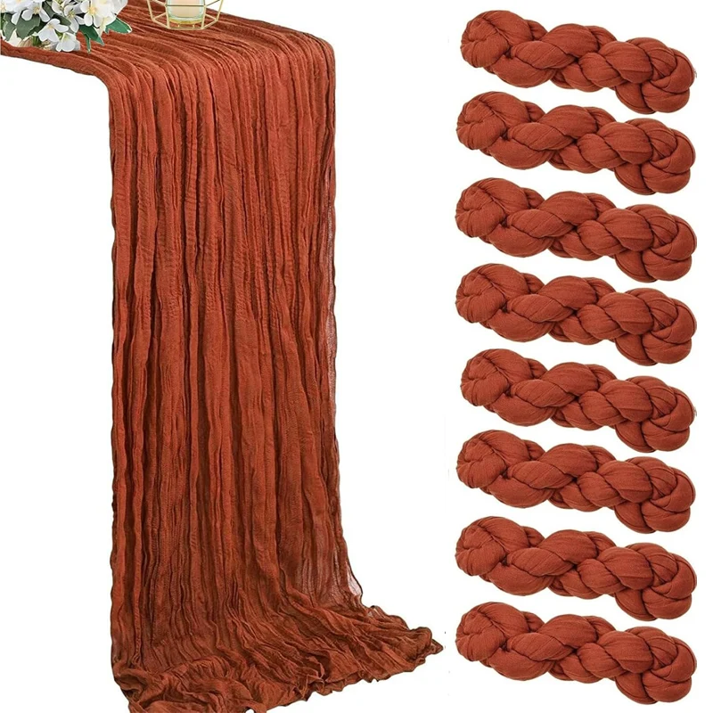 90 x 400 cm halbtransparenter Gaze-Tischläufer, Tisch-Esszimmer, Vintage-Stil, Hochzeit, Braut, Weihnachten, Bankette, Party, Bögen, Kuchendekoration