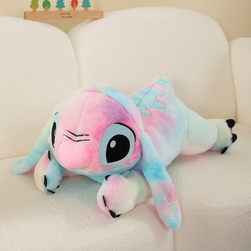 Disney Stitch 2024 Kolorowa pluszowa lalka królik Tie-Dye 60 cm Miękka pluszowa zabawka Kreskówkowa poduszka tematyczna Wystrój pokoju dziecięcego Perfec