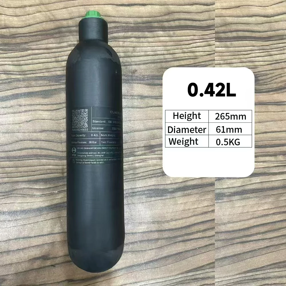 Matte new style 0.42L/420cc HPA carbon fiber high pressure gas tank, carbon fiber diving bottle, thread M18*1,5, 4500PSI, 300bar