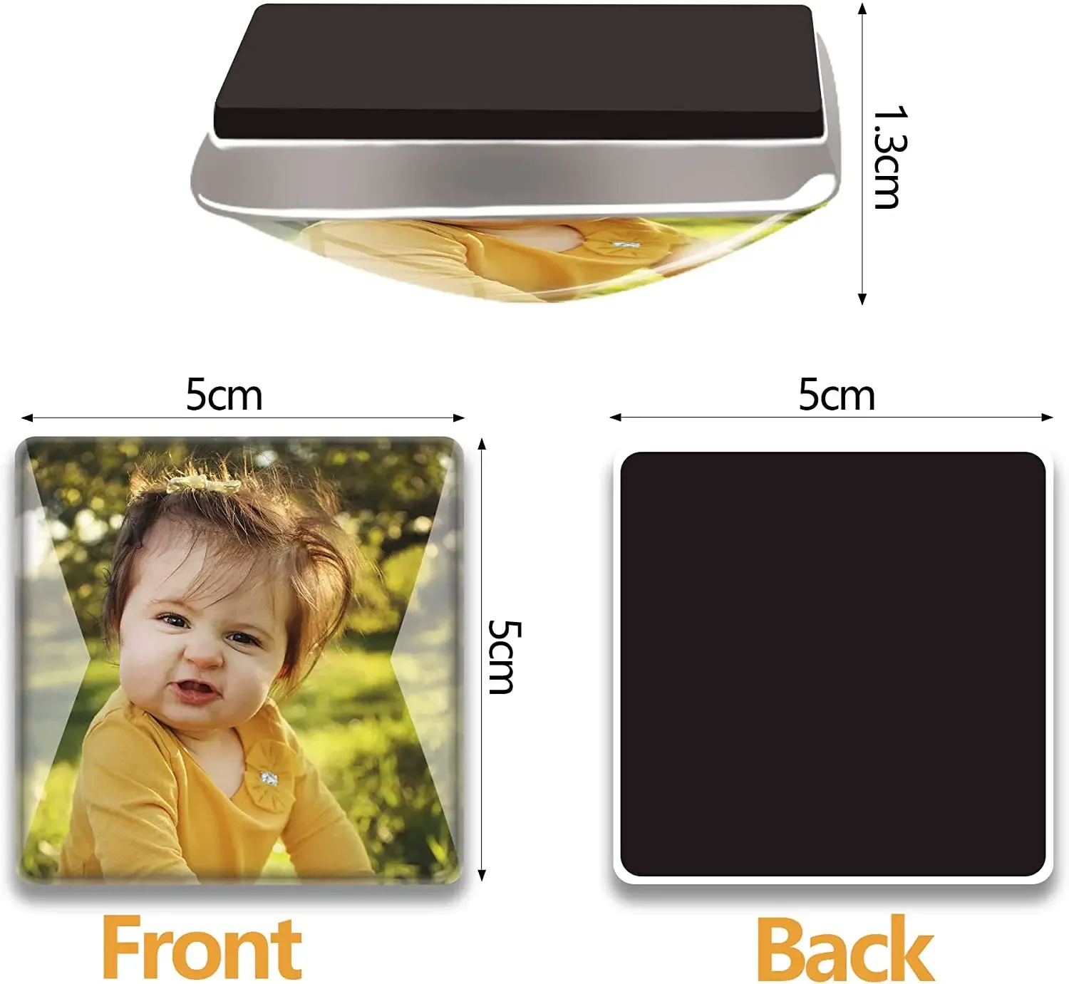 DIY Refrigerator Magnets Souvenir Custom Fridge Magnet Stickers 50MM Square Glass Personalized Photos Pictures Home Decor Gifts