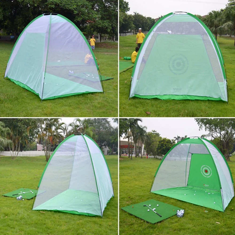 Indoor 2M Golf Practice Net Tent Golf Hitting Cage Garden Grassland Practice Tent Golf Training Equipment Mesh Outdoor