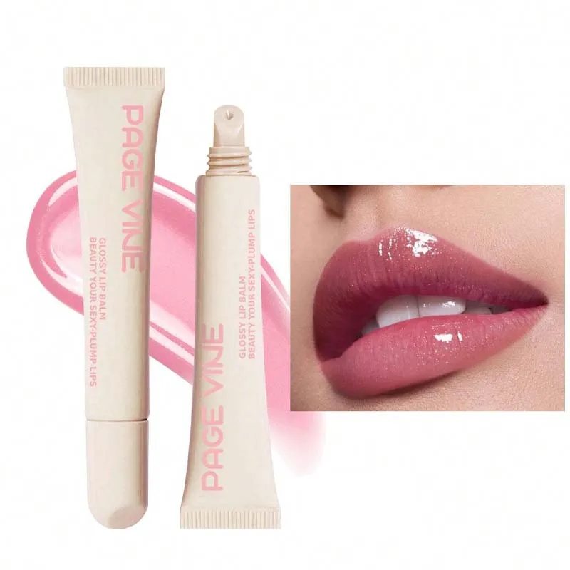 1 pcs Soft Tube Mirror Lip Gloss Lip Oil Nude Brown Plumping Lip Gloss Moisturising Transparent Lipgloss Beauty Cosmetics Makeup