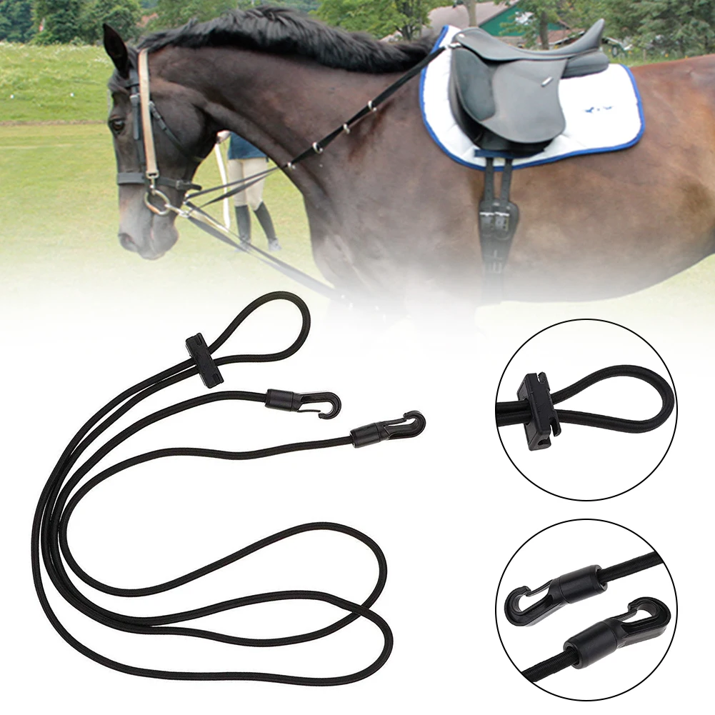 3m Correct Aid Wear Resistant Leading Flexible Horse Reins Training Rope Pulling Elastic Neck Stretcher Racecourse Adjustable