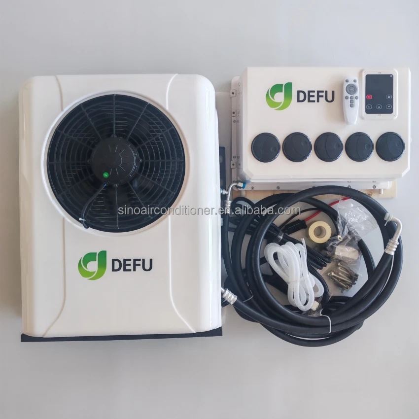 12 فولت جرار مقطورة 24 فولت 12 فولت وقوف السيارات تكييف الهواء بطارية تعمل بالطاقة مكيف الهواء للشاحنات #1