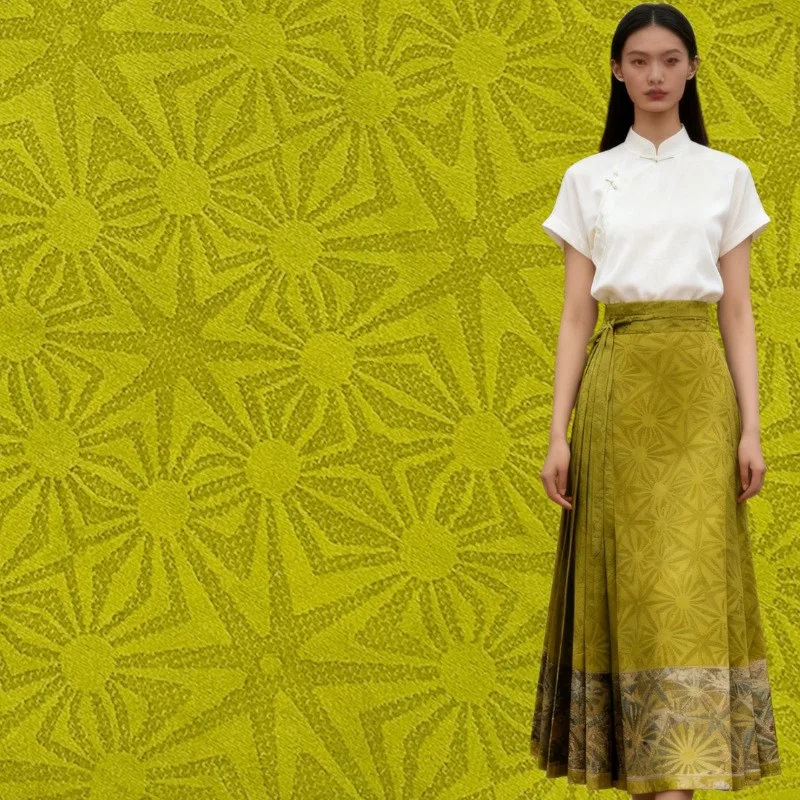 200G velvet jacquard imitation acetic acid knitted fabric non-elastic drape Chinese-style Hanfu home textile