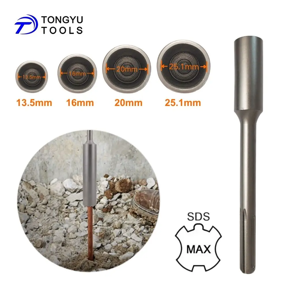 

SDS Max Ground Rod Driver Bit for 25mm,3/4 5/8 1/2 inch Ground Rod Earth Stake Installation Tool for Rotary Hammer