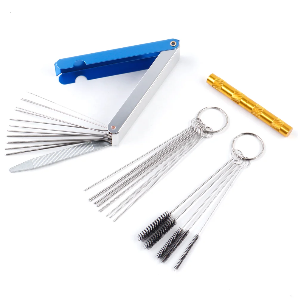 Zestaw do czyszczenia pistoletów lakierniczych 29 szt., szczotka czyszcząca ze stali nierdzewnej/igła czyszcząca/igła przelotowa/pilnik, zestaw szczotek czyszczących z nylonu do użytku domowego, narzędzia czyszczące
