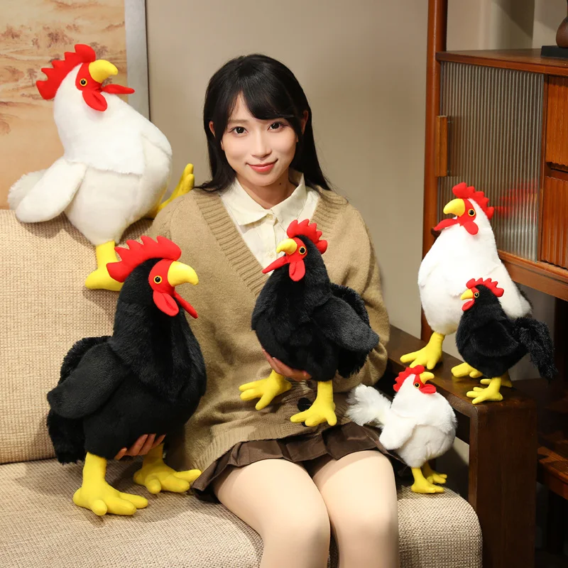 Imitation Cute Cock Plush Toy 20/35cm Cartoon Lifelike Rooster Stuffed Doll Home Party Decor Plush Toys
