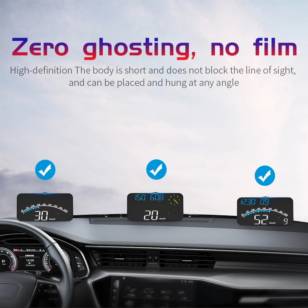 HUD G10 Head-up-Display für Auto Universeller Digitaler Geschwindigkeitsmesser GPS-Tachometer MPH KMH Projektion mit Halterung Auto-Innenausstattung – Detail 4