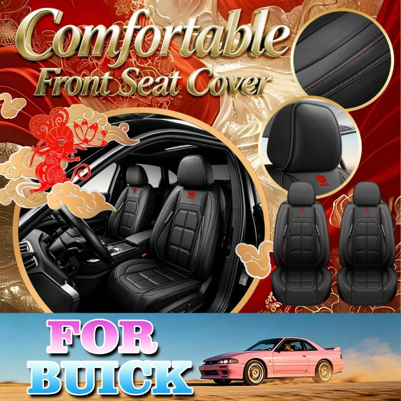 High-End Car Seat Covers For The Two Front Seats For Buick Thickened Version, Durable And Easy To Clean, With A Rear Storage Bag