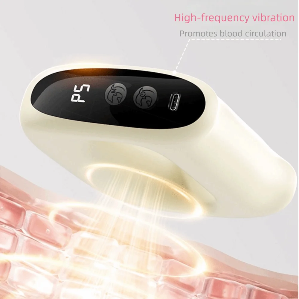 Deep Tissue Vibration Fascia Ring 5 Modes Adjustable Speed Electric Massage Tool with Belt Comfortable Handheld Body Massager