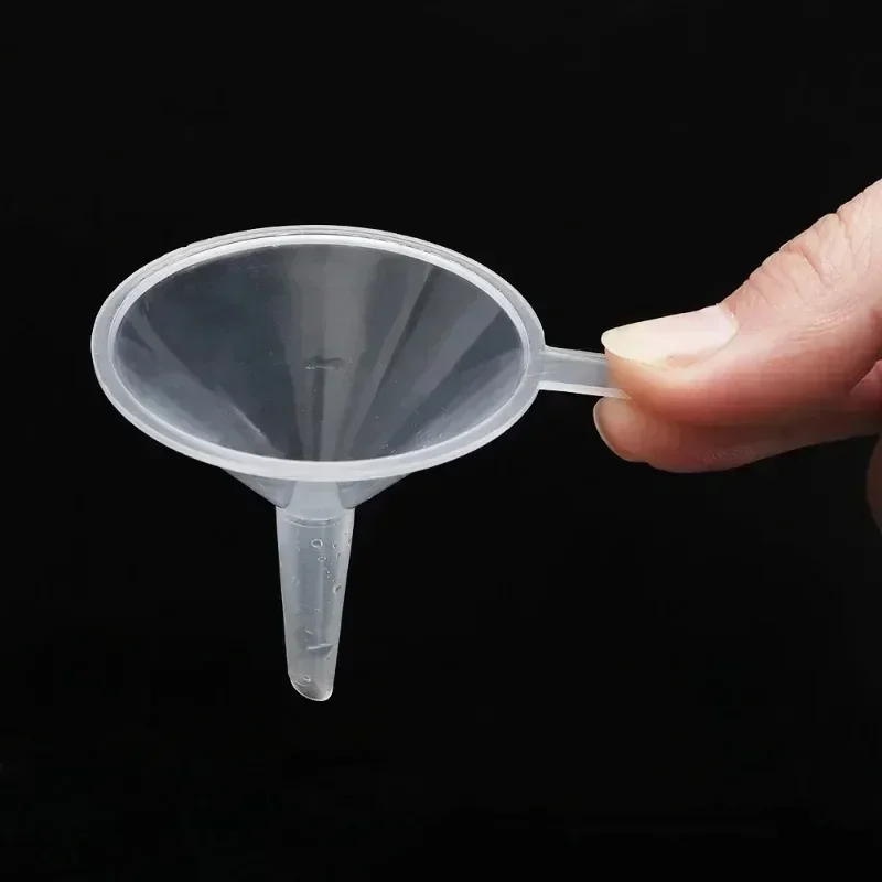 2/50Pcs Mini Plastic Transparent Funnels Small Mouth Liquid Oil Funnels Cosmetic Liquid Dispenser Lab Bottles Filling Tools