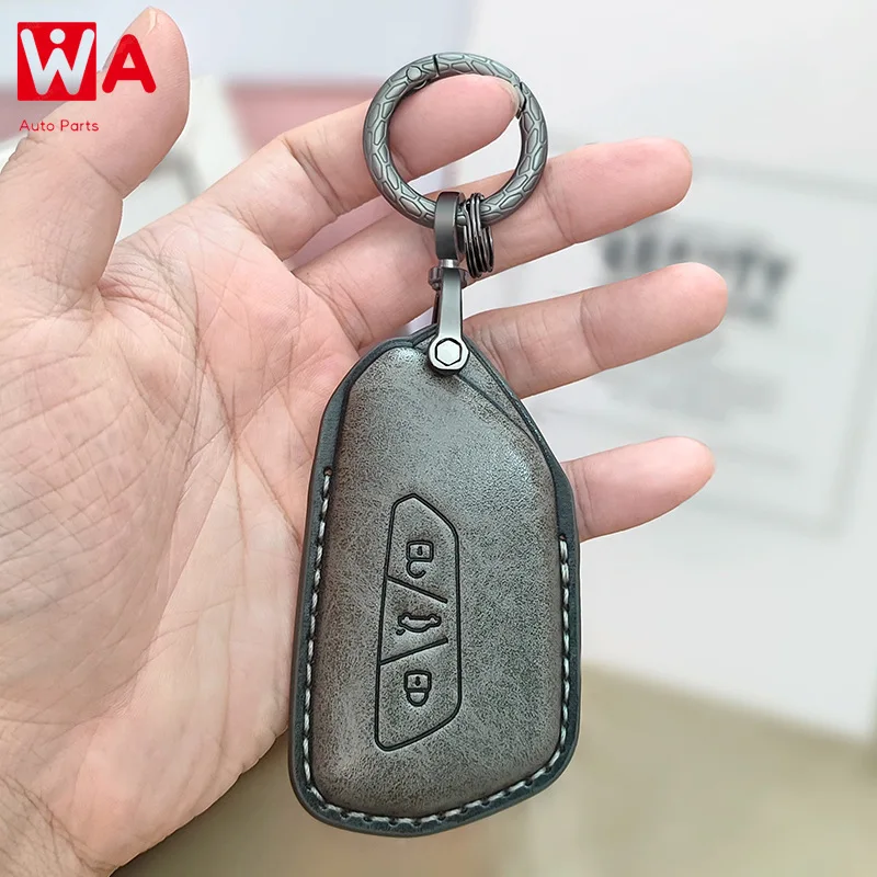 

Leather Car Key Cover Case For Volkswagen VW Golf 8 MK7 Tiguan MK2 ID.4 For Skoda Octavia A8 MK8 MK4 For Seat Leon Cupra