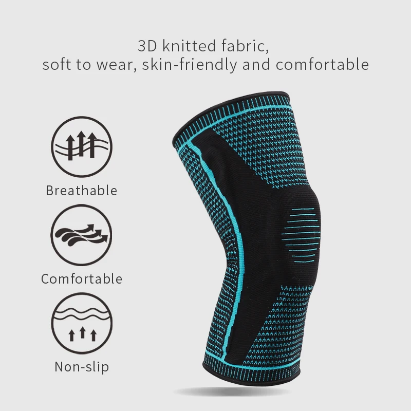 Sports Silicone Full Knee Sleeve Brace Strap Patella Medial Compression Protection Sport Pads for Arthritis Knee Relief Workout