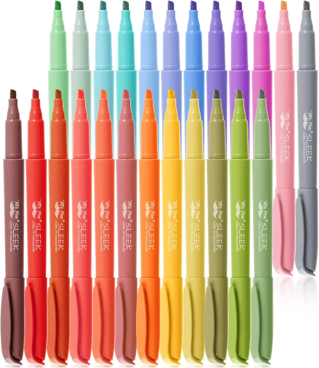 

Набор из 24 пастельных текстовыделителей с клиновидным наконечником, быстросохнущие чернила, устойчивые к размазыванию, для учебы и работы
