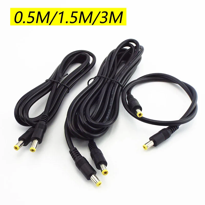 12V Male To Male Power DC Power Cord Adapter Extension Cable 0.5m 1.5m 3m CCTV Camera Extend Wire 5.5*2.5mm Plug Supply B3