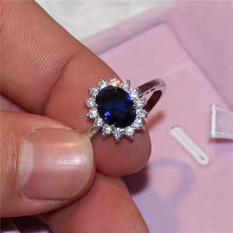 Princess Diana 925 Sterling Silver Engagement Ring Ruby Natural Amethyst Blue Sapphire Topaz Bridal Wedding Rings for Women