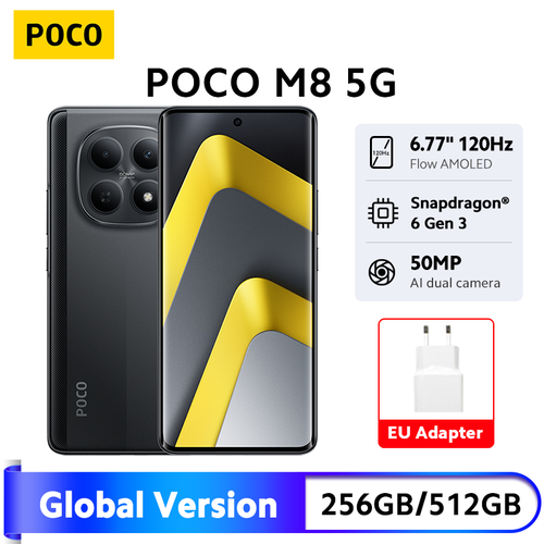 Newest POCO M8 5G Smartphone Global Version Snapdragon® 6 Gen 3 6.77" 120Hz Display 50MP Camera 5520mAh Battery 45W NFC - View 1 Newest POCO M8 5G Smartphone Global Version Snapdragon® 6 Gen 3 6.77" 120Hz Display 50MP Camera 5520mAh Battery 45W NFC - View 1