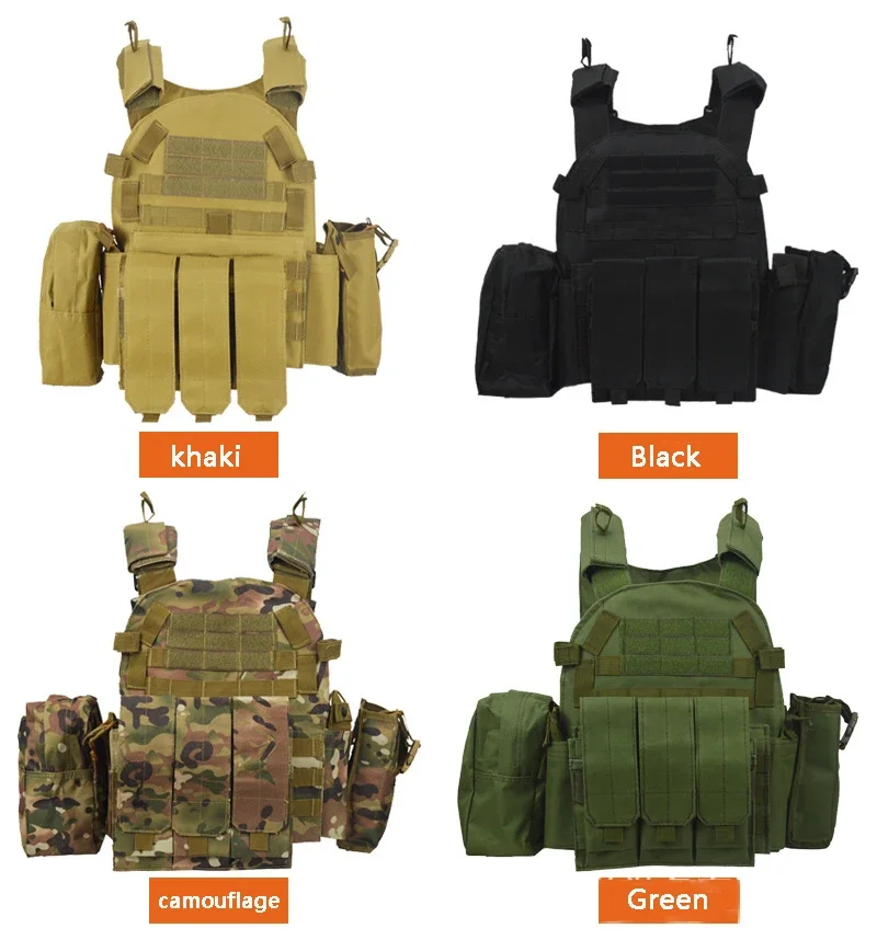 Tactical Vest Body Armor Hunting Plate Carrier Airsoft Accessories 6094 Military Combat Army Wargame VestNylon Pouch Molle Gear