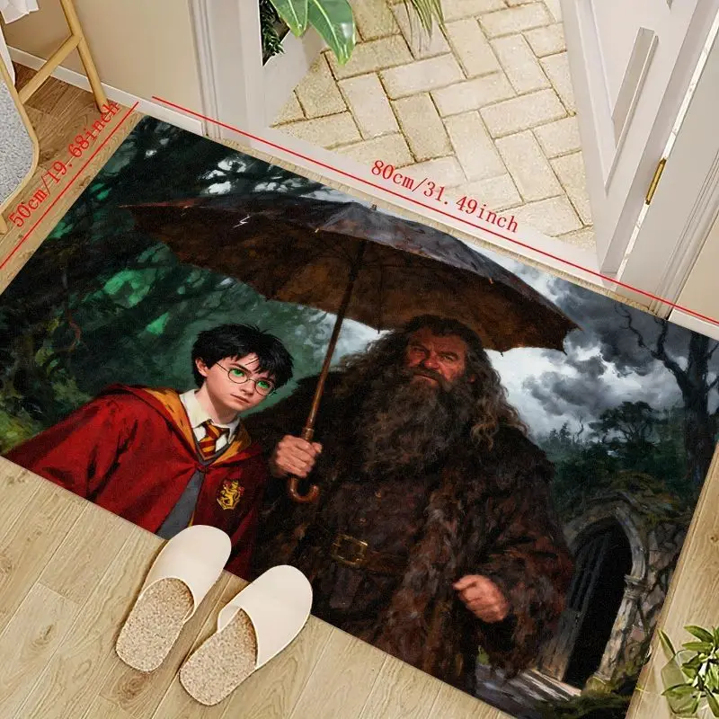 

1 шт. Гарри Поттер и Хагрид Волшебный мир Тема фильма напольный коврик для гостиной, дома, спальни, детской комнаты, украшение дивана, нескользящий