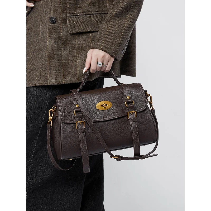 

Genuine Leather bags for women Versatile Messenger Cowhide Handbag Shoulder Crossbody the Tote Commuter Briefcase vintage bag
