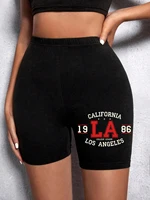 Summer Womens Sports Shorts New York The Emipure City Letter Printing Fitness Short Pantsstretch Thin Soft Female Sport Swear 2