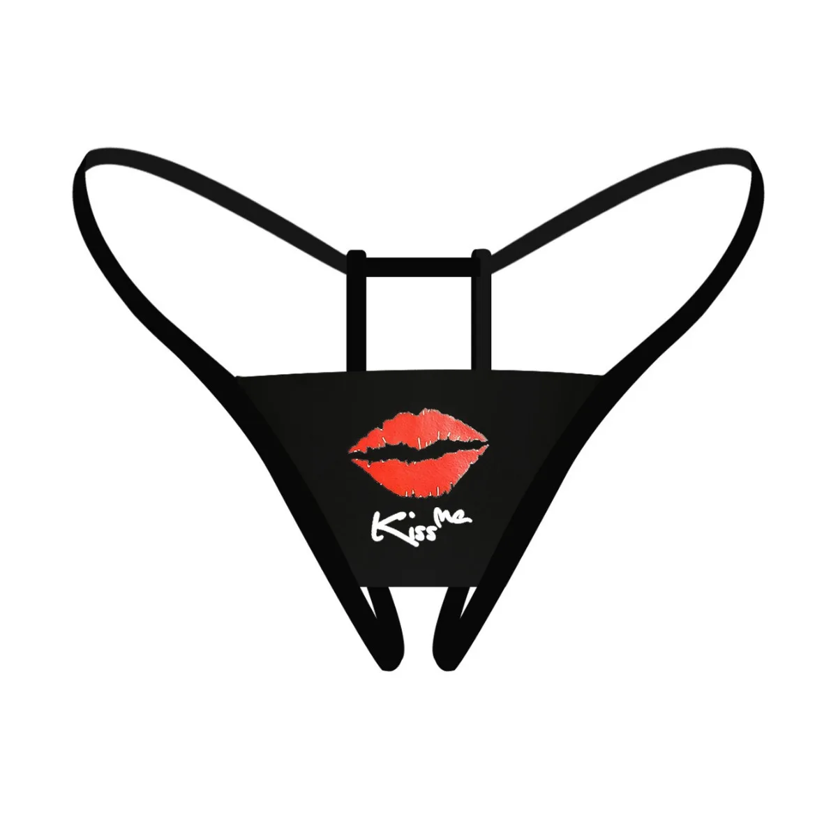 

Sexy Silhouette Slogan Print Lingerie Women's Seductive Underwear Thongs Super Hot G-string Thin Strap Low Waist Elastic T-back