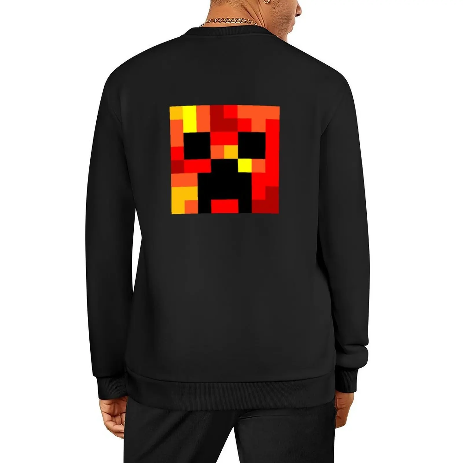 

A Face Pixel Fire Skin Art Pullover men's clothes aesthetic clothing anime clothing autumn new hoodies and sweatshirts