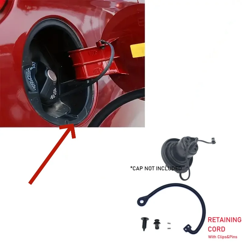 

For Fiat 500 Punto Panda Stilo Ducato Doblo Car Fuel Cap Cord Strap Inside Cover Rope With Clips And 2pin Exterior Accessories