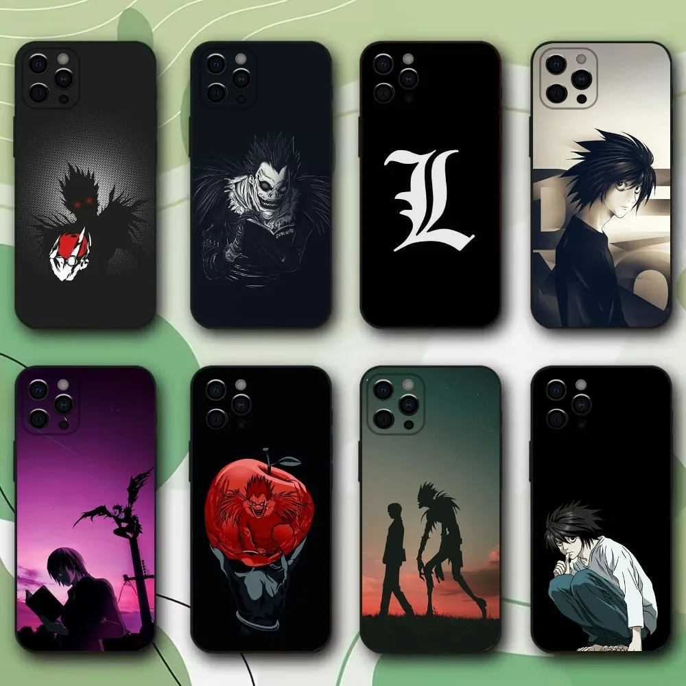 L-Lawliet D-Death Note Phone Case For iPhone 15,14,13,12,11,Pro,X,XS,Max,XR,Plus,Mini Soft Black Cover