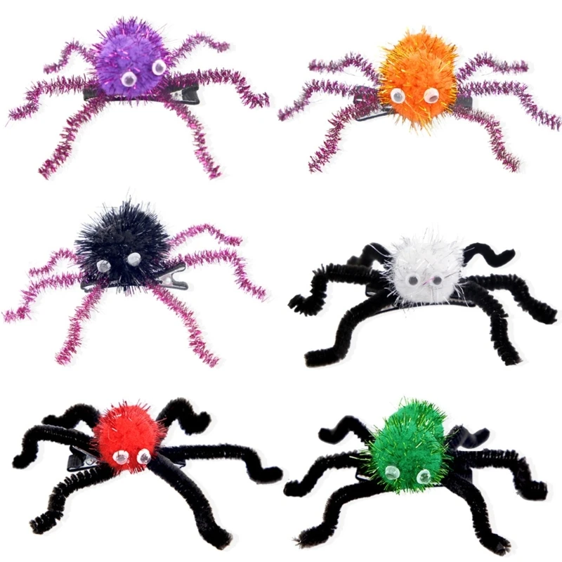 

Halloween Spiders Hair Clip Simulation 3D Spiders Sidepin Halloween Costume Hair Barrettes Festival Celebration Hair Clip