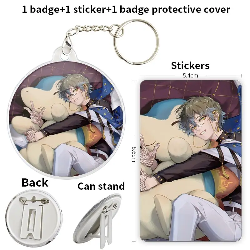 Ike Eveland vtuber Anime Character Soft Button Badge Brooch anchor Peripherals Pin Clothes Decoration Cartoon Commemorative
