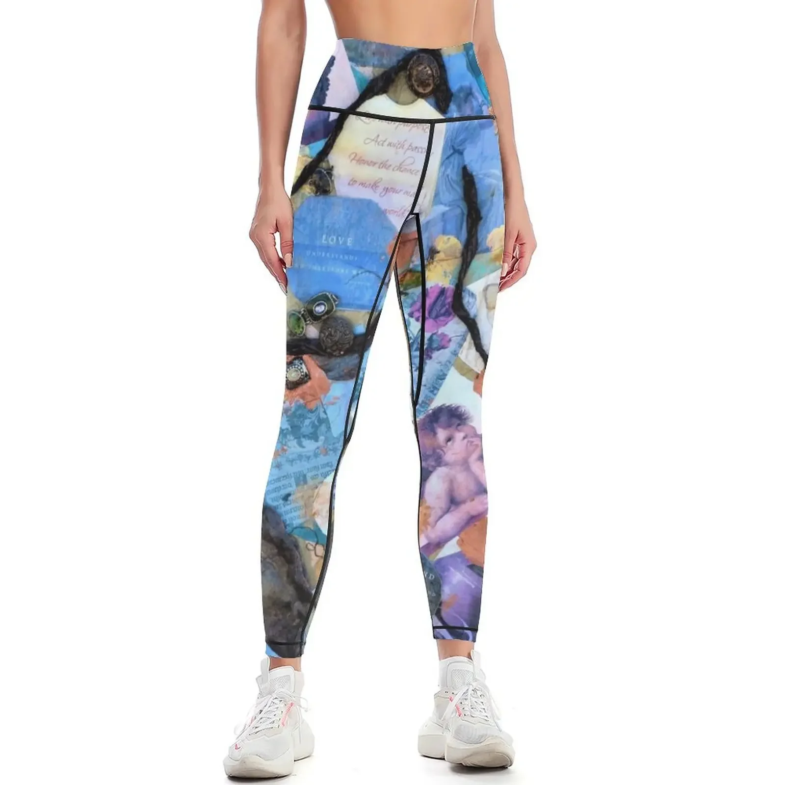 

Go for the Great Love Angel Collage Leggings Sports pants for flared legings for fitness harem pants Womens Leggings