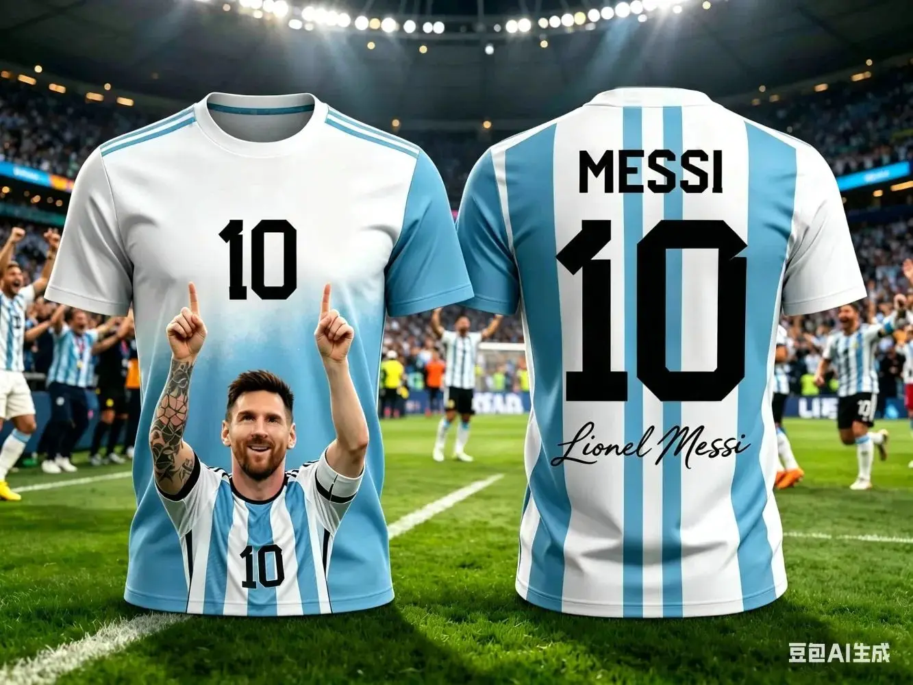 Messi Nr. 10 Fußballtrikot Schnelltrocknendes Übergroßes Oberteil Atmungsaktive Trainingsuniform Fußballshirt Erwachsenen-Match-Fan-Sportbekleidung T-Shirt – Detail 5