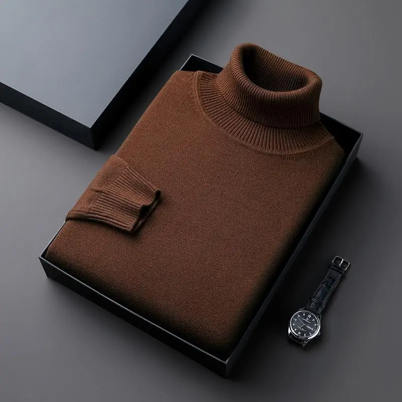 

Thiened вязаный свитер с высоким воротником, мужской осенне-зимний свитер, теплая внутренняя одежда, деловой повседневный длинный свитер Sve Crew Ne