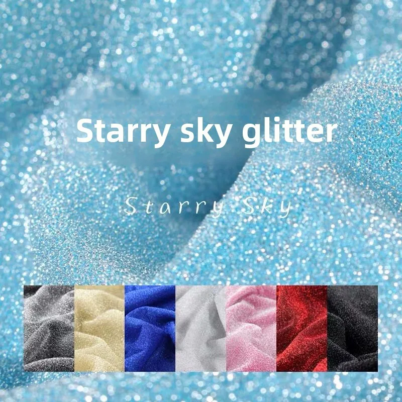 Tela brillante con hilo dorado y plateado en forma de estrella, por metro, para decoración de vestidos, costura de ropa, tela de tul iridiscente con purpurina.