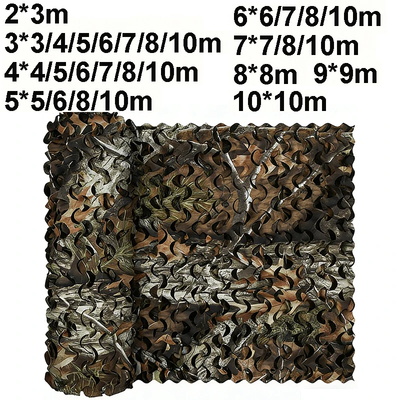 Large Sunshade Sail Anti-UV Sun Shelter 4mx4 5x5 6x6 7x7 8x8 10x10 Outdoor Yard Garden Balcony Hunting Camping Camouflage Net