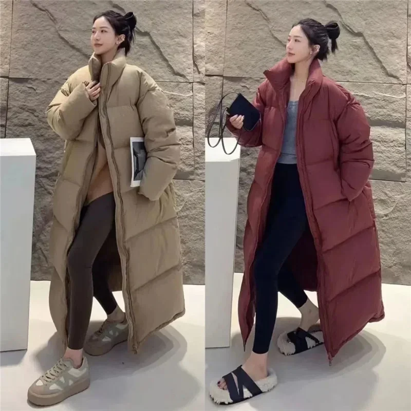 Winter Women Long Parkas Jackets Casual Solid Thick Coat Female Winter Loose Outwear Puffer Down Jackets Padded Coat New 2025