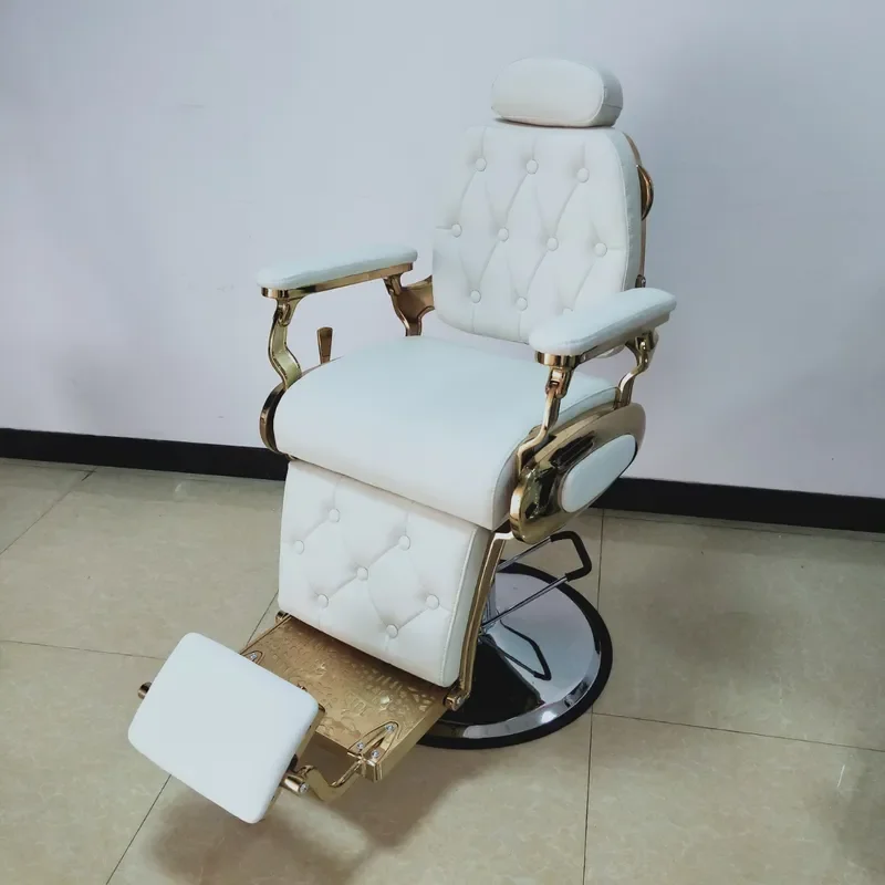 Retro Barber Chair for Hair Salon Hydraulic Reclining Shaving Chair Professional Oil Head Cutting Chair for Barbershop