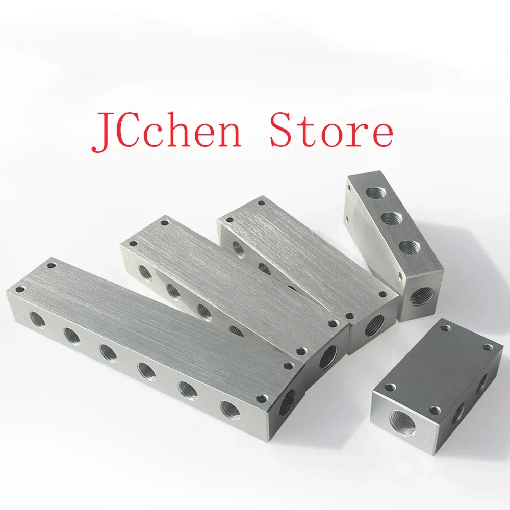 

25x40mm 3/8"-1/4" BSP Female 2 3 4 5 Ways 6-18 Ports Solid Aluminum Air Manifold Block Splitter Pneumatic Fitting Air Compresso