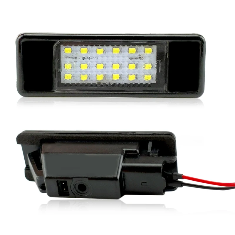 2x سيارة الخلفية 18 LED مصلحة الارصاد الجوية رقم الترخيص لوحة ضوء مصباح 6000K لبيجو 106 207 307 308 406 407 لسيتروين C3 C4 C5 C6 C8 #1