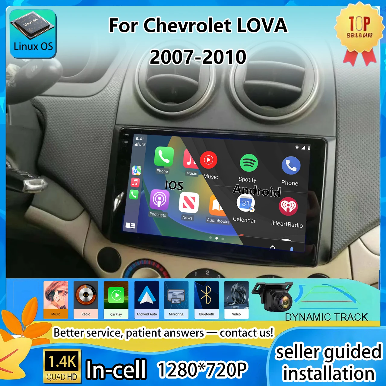 

Радиоприемник для Chevrolet LOVA 2007-2010, беспроводной Carplay, автомобильный мультимедийный плеер, обновленный сенсорный экран, Android Auto, CarPlay, Linux, BT