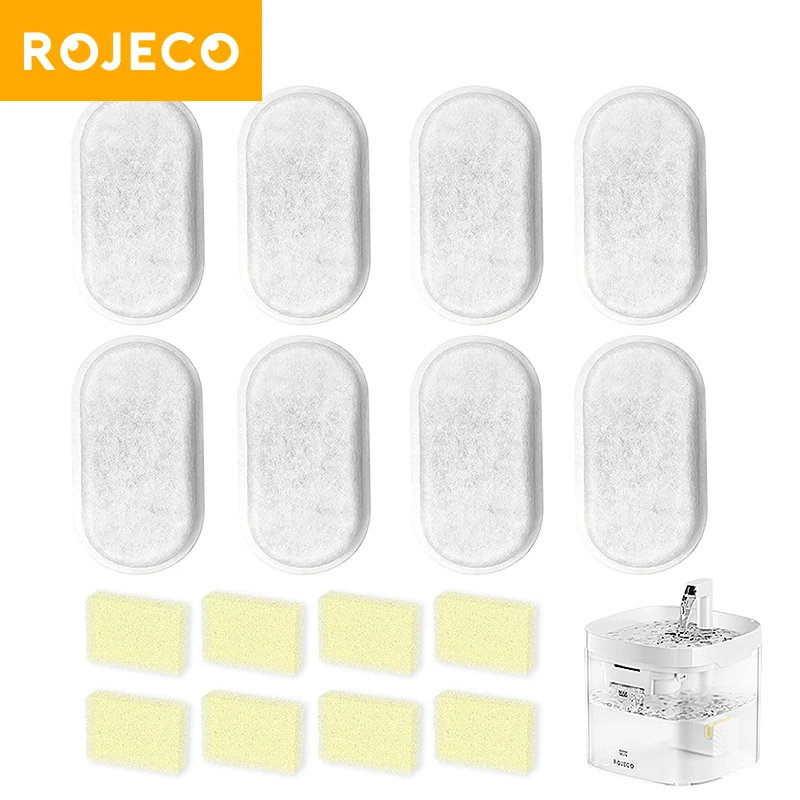 ROJECO Cat Water Fountain Filter Multiple Filtration Only for Transparent Cat Water Fountain Replacement Activated Carbon Filter