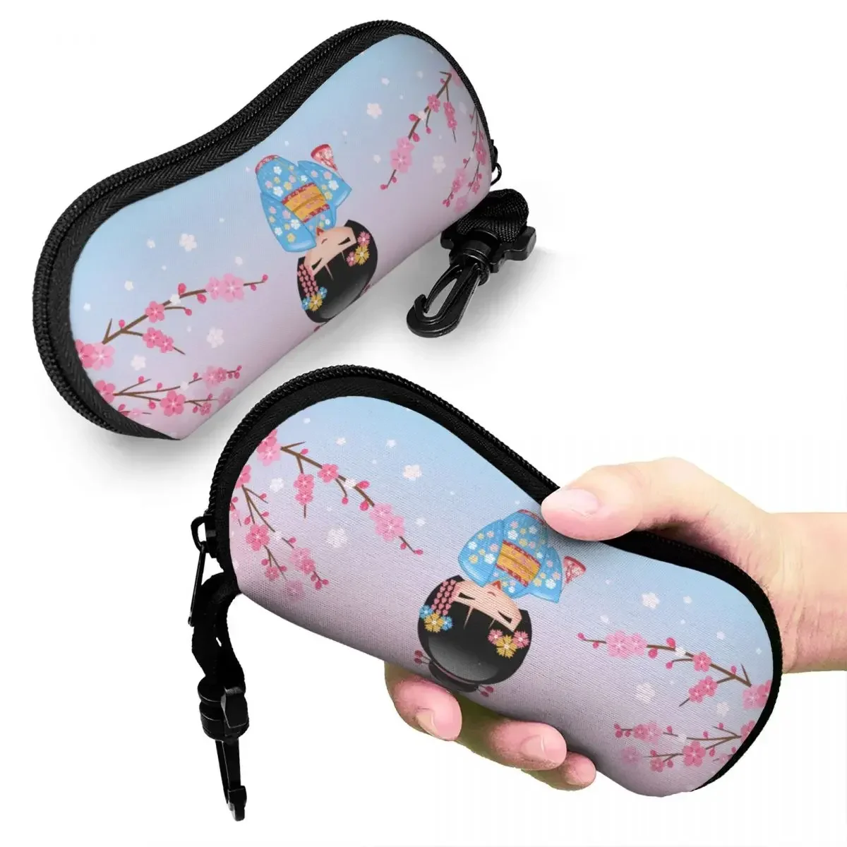 

Kokeshi Doll Women Fashion Japanese Kimono Geisha Girl Glasses Case Sunglasses Box Pouch