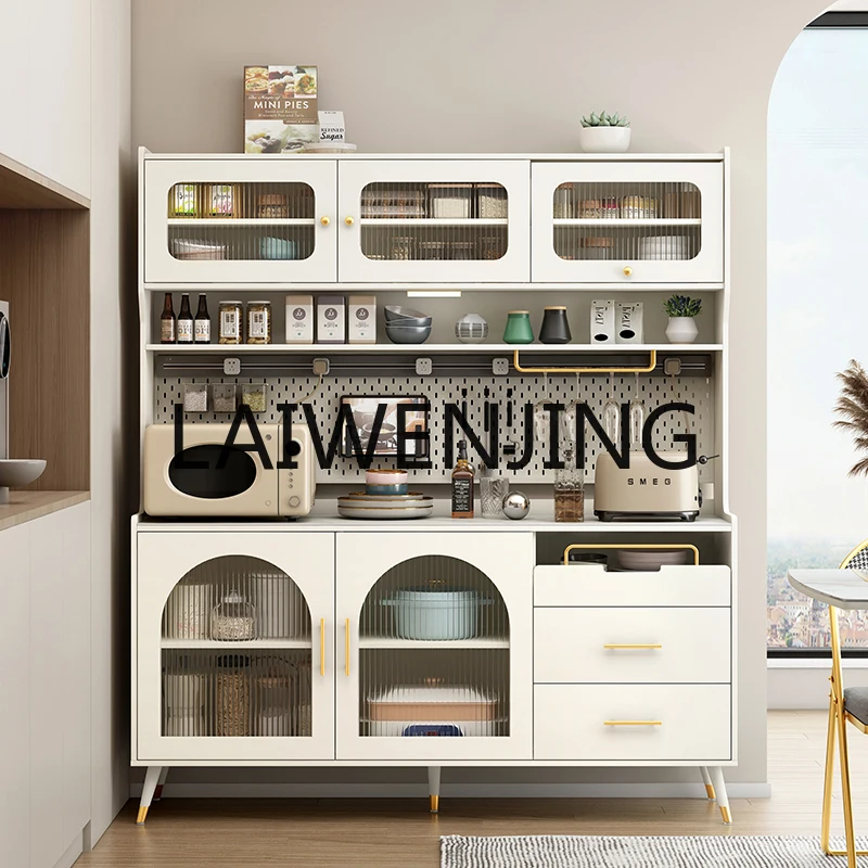 

French Cream Style Stone Plate Dining Edge High Cabinet Integrated Wall Home Kitchen Storage Cabinet