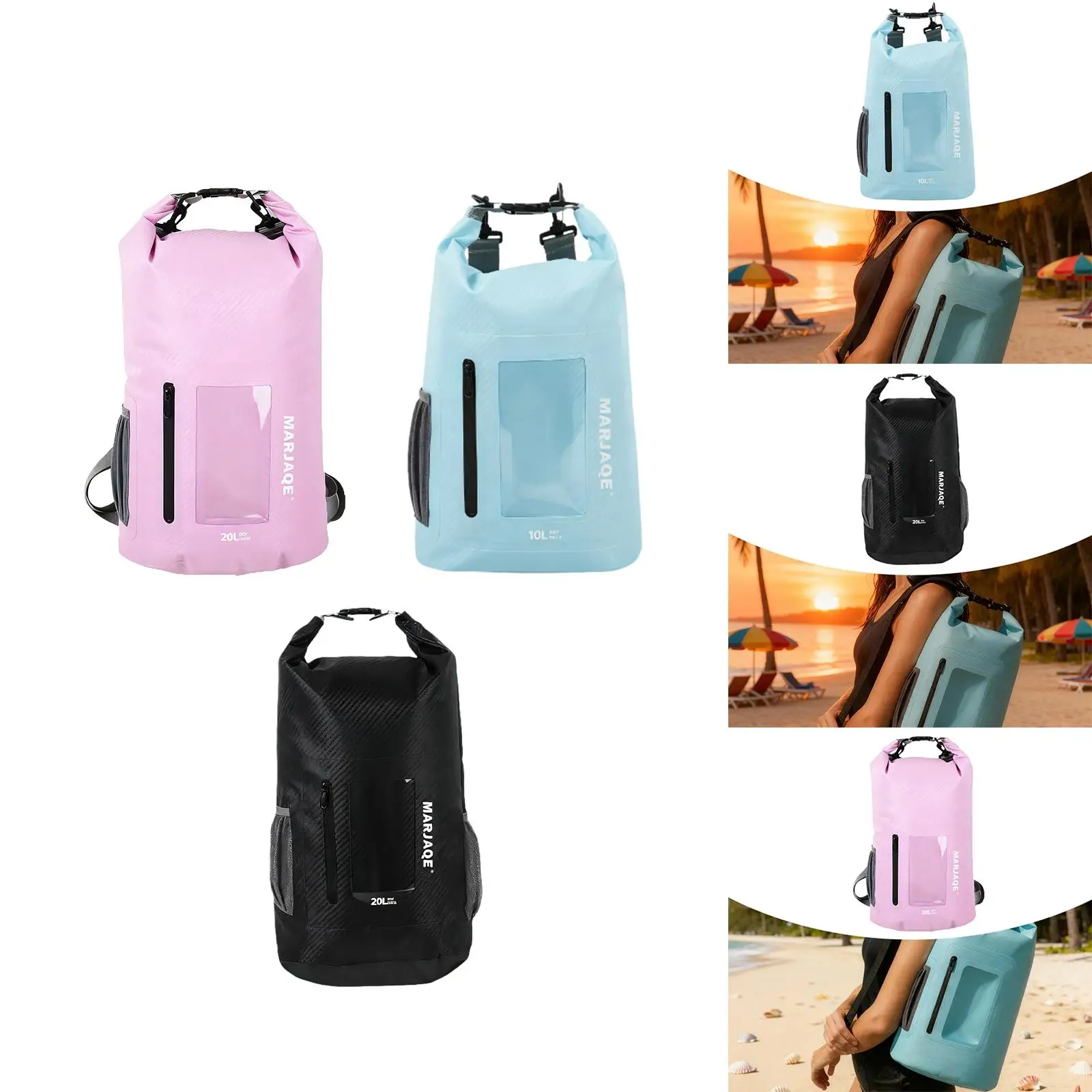 Wasserdichter Packsack mit Rollverschluss, multifunktionaler wasserdichter Rucksack zum Wandern, Schwimmen, Strand, Rafting, Camping