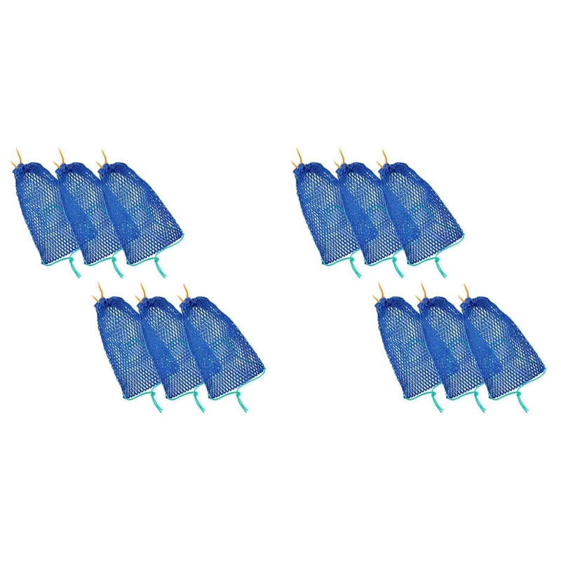 

12Pcs Crab Trap Bait Bag With Locker Portable Fish Trap Outdoor Crab Snare Mesh Bait Traps Shrimp Net