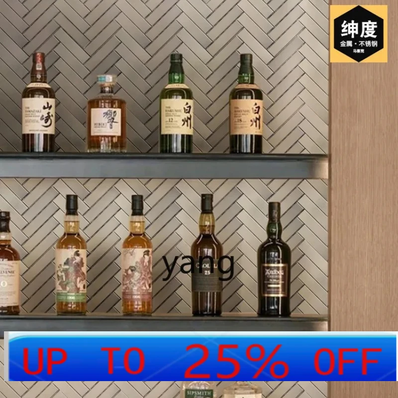 

LMM stainless steel metal tile bar cafe background wall checkout page wall tile