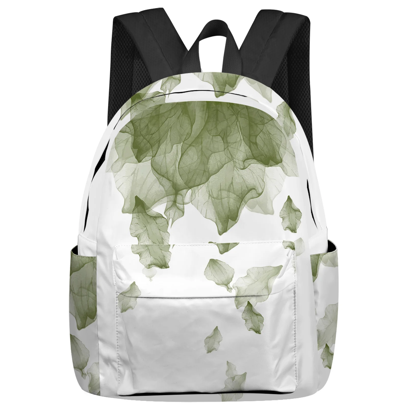 

Gradient Flower Sage Green Large Capacity Multi Pocket Travel Backpacks Schoolbag For Teenager Women Laptop Bags Rucksack